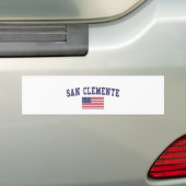 サンクレメンテ米国国旗 バンパーステッカー (車上)