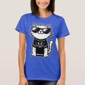 サンクールガスブルーの世界猫 Tシャツ (正面)