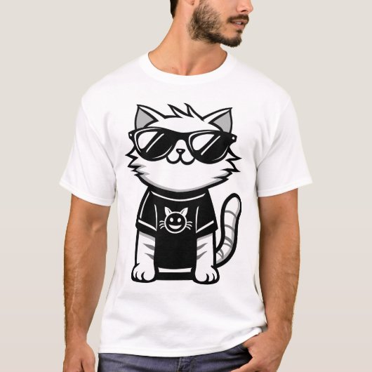 サンクールガス付き世界猫 Tシャツ (正面)