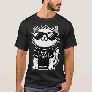 サンクールガス付き宇宙猫 Tシャツ