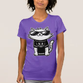 サンクールガス紫の世界猫 Tシャツ (正面)