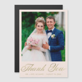 サンク結婚赤面ピンク金ゴールドスクリプトマグネット (正面/裏面)