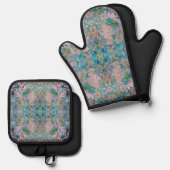 サングモダンリア色の一種の抽象芸術 鍋つかみ&鍋敷きセット (正面/裏面)