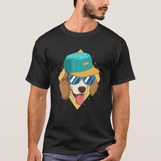 サングラカッコいいス犬のオーナーペット犬愛好おもしろい Tシャツ (正面)