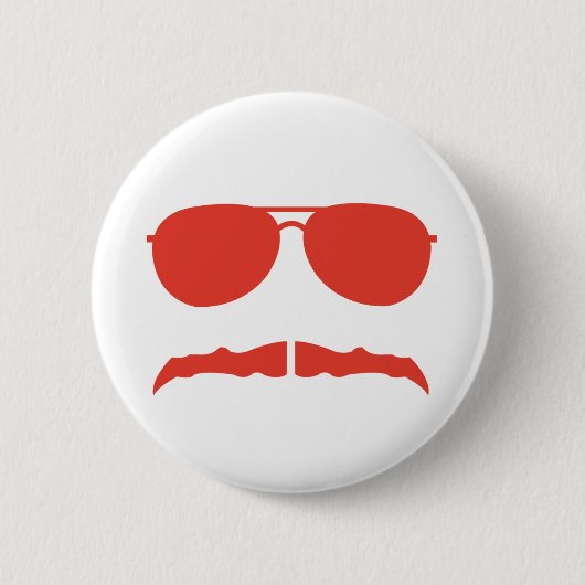サングラスおよび「stache 缶バッジ (正面)