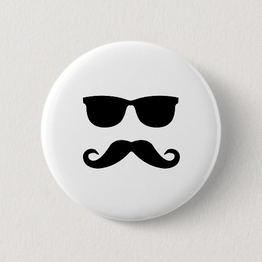 サングラスおよび「stache 缶バッジ (正面)