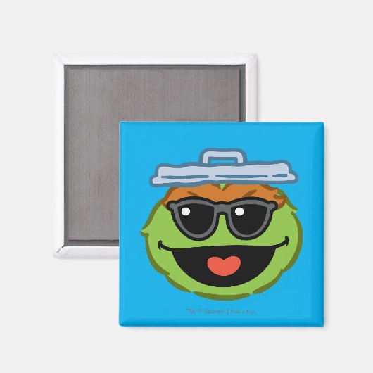 サングラスが付いているオスカーの微笑の顔 マグネット (正面/裏面)