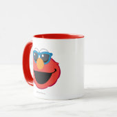 サングラスが付いているElmoの微笑の顔 マグカップ (正面左)