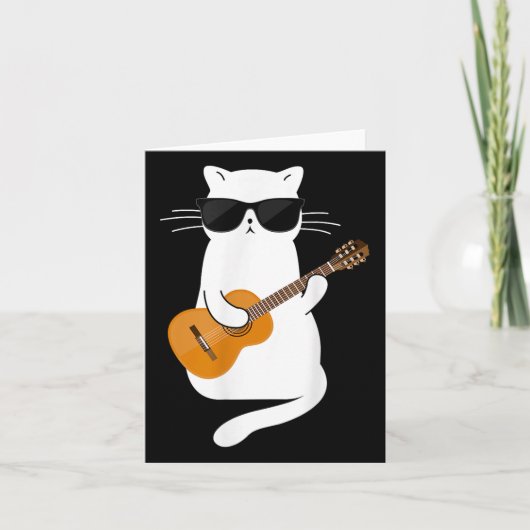 サングラスさんのギタ遊ーギタリストを着た猫 カード (正面)