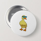 サングラスでアヒル 缶バッジ (正面&裏面)