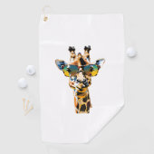 サングラスでキリンを作った動物サングラス ゴルフタオル (インサイチュ)