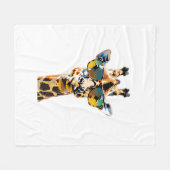 サングラスでキリンを作った動物サングラス フリースブランケット (正面(横))