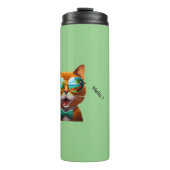 サングラスでスマイルする猫 タンブラー (正面)