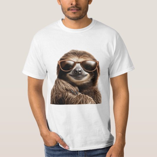 サングラスでスロース Tシャツ (正面)