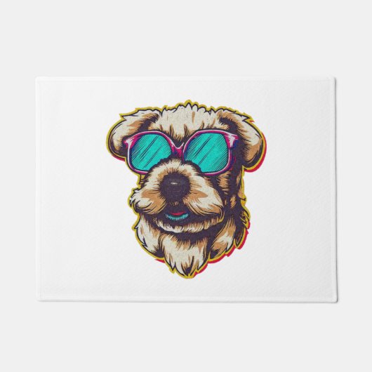 サングラスでドーブルD O G ドアマット (正面)