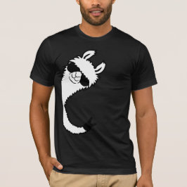 サングラスでピースサインのクールなラマの横顔 ビクトリーで楽ちんスタイル Tシャツ