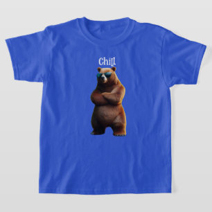 サングラスでブラウンベアを冷やす Tシャツ