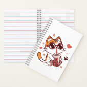 サングラスでボウバティーを飲むかわいい猫|過去記事 ノートブック (内側)