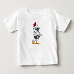 サングラスでミュージシャンとしてオウム ベビーTシャツ
