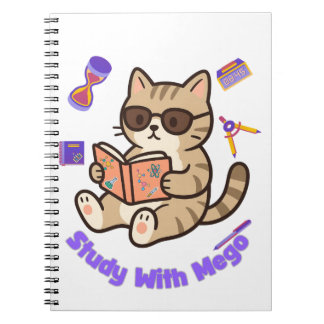 サングラスで勉強する可愛い猫が面白い  ノートブック