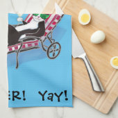 サングラスで夏のかわいいパーソナライズされた猫 キッチンタオル (四つ折り)