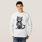 サングラスで悪猫をパンク Tシャツ (正面フル)