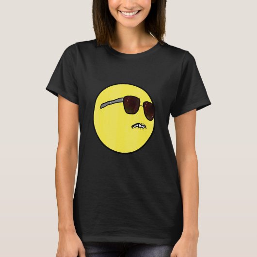 サングラスで決めるクールな悪い男 Tシャツ (正面)