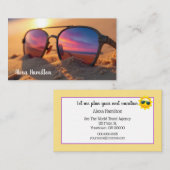 サングラスで海の夕焼けの反射 名刺 (正面/裏面)