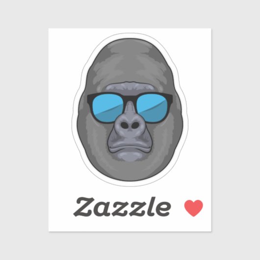 サングラスで猿 シール (シート)
