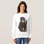 サングラスで猿 スウェットシャツ (正面フル)