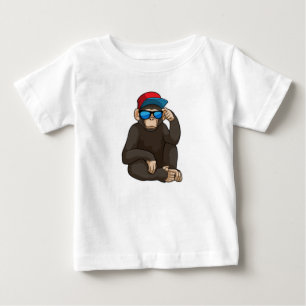 サングラスで猿 ベビーTシャツ
