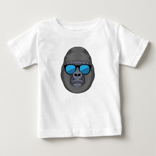 サングラスで猿 ベビーTシャツ (正面)