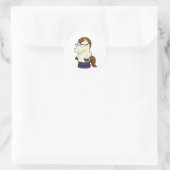 サングラスで馬としてチェスの駒の騎士 ラウンドシール (バッグ)