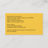 サングラスとイエローコートにシックなプードル 名刺 (裏面)