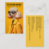 サングラスとイエローコートにシックなプードル 名刺 (正面/裏面)