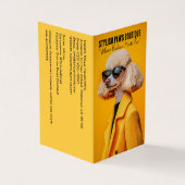 サングラスとイエローコートにシックなプードル 名刺 (外部)