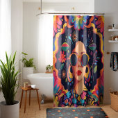 サングラスとグラス シャワーカーテン