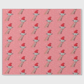 サングラスとサンタハットピンクを身に着けたおもしろいキリン ラッピングペーパー (フラット)