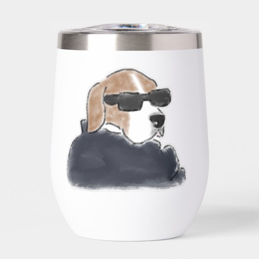 サングラスとジャケットのビーグル犬のイラスト (正面)
