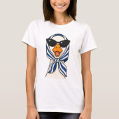サングラスとセーラー風スカーフの可愛いアヒル Tシャツ (正面)