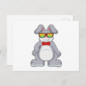 サングラスとネクタイのウサギ ポストカード (正面/裏面)