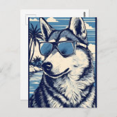 サングラスとハスキービーチ ポストカード (正面/裏面)