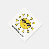 サングラスとハッピーサン誕生日パーティー スタンダードカクテルナプキン (角)