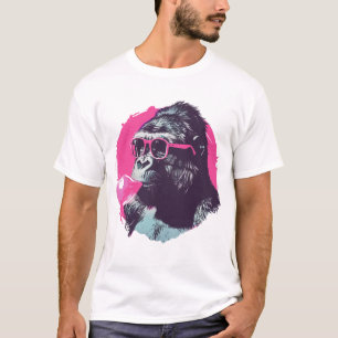 サングラスとバブルガムのゴリラ Tシャツ