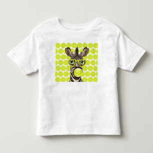 サングラスとバブルガムのポップアートのクールなゼブラ トドラーTシャツ