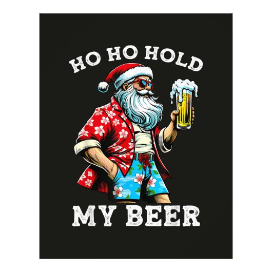 サングラスとビールを楽しむサンタのクリスマス フォトプリント            (正面)