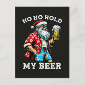サングラスとビールを楽しむサンタのクリスマス ポストカード (正面)