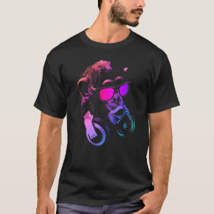 サングラスとヘッドフォンを備えたモンキーチンポ1 Tシャツ