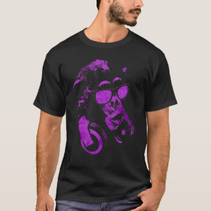 サングラスとヘッドフォンを備えたモンキーチンポ1 Tシャツ