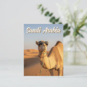 サングラスとラクダサウジアラビア旅行 ポストカード (スタンド正面)